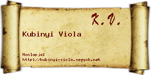Kubinyi Viola névjegykártya